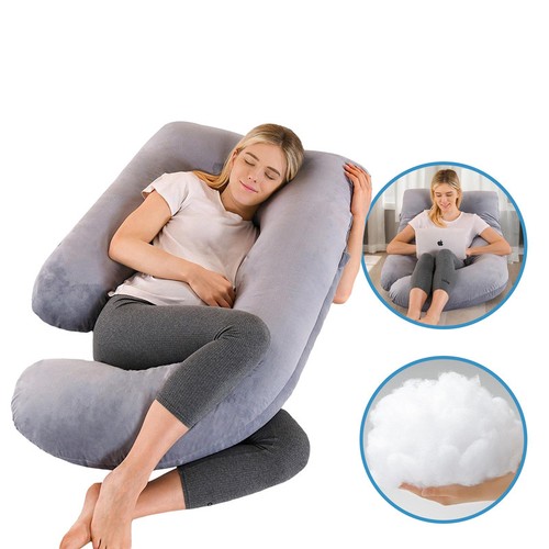 Shaped pregnancy pillow - j-shaped,