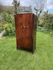 Antique mahogany wardrobe with - wardrobe,