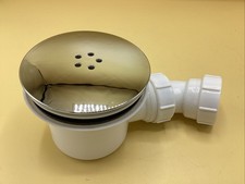 90mm Hi-Flow Fast Shower Tray Waste Trap Chrome Vented Dome Cover REF4920