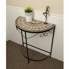 LOVELY MOSAIC TOP SEMI-TABLE