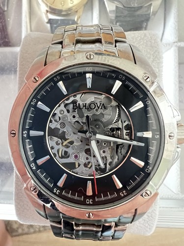 Bulova men see thru skeleton - see,