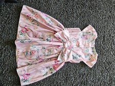 Pink Flower Patterned Dress Age 9