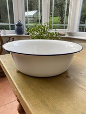Vintage French Enamel Bowl –