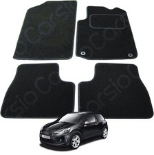 for Citroen DS3 2009 to 2019 Fully Tailored Black Car Floor Mats Carpets 2 Clips