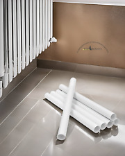 16 White Radiator Pipe Cover Sleeves Shrouds Snap Around Radiator Pipe Covers UK