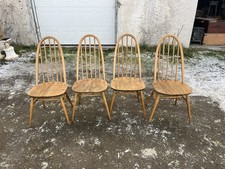Set of Four Ercol Dining Chairs / Ercol High Back Quaker Chairs