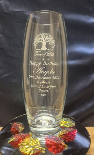 Engraved glass vase - vase, for