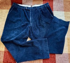 Vintage DAKS Mens Cotton Corduroy Trousers Navi W40 L32