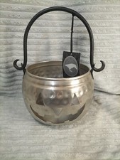 LARGE Bronze Metal Pumpkin Jack O Lantern Hammered Cauldron Halloween Planter?