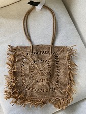 NEW ZARA BROWN STRAWBAG BEACH