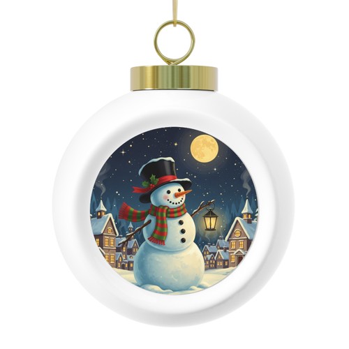 Snowman scene christmas ball - snowman,