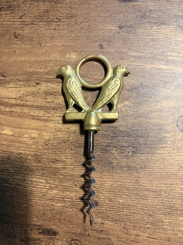 Vintage brass corkscrew - vintage,
