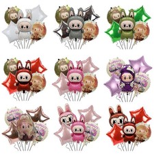 5pcs Labubu Foil Balloons Birthday Party Decorations