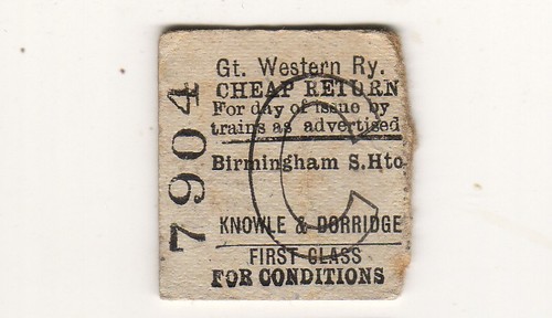 Railway ticket gwr 1st - railway, class