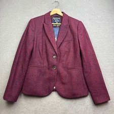 BODEN Moon Tweed Jacket UK 12 Wool Blazer Herringbone Parade Country Hacking