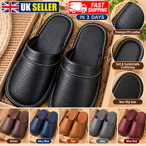 Leather slippers men women - pu,