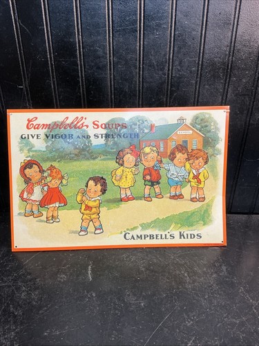 Campbell soup kids - tin, sign