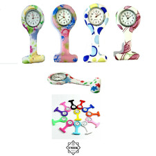 Plain Colour Silicone Medic Nurse Fob Watch - Brooch Tunic Watch UK