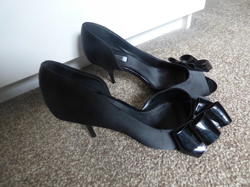 Untold ladies black bow shoes - black,