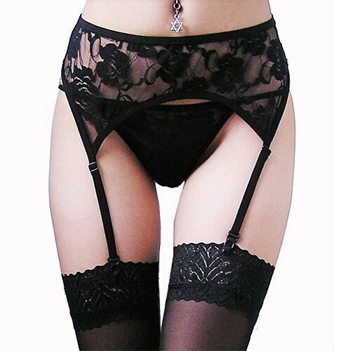 Suspender belt stocking set - suspender,