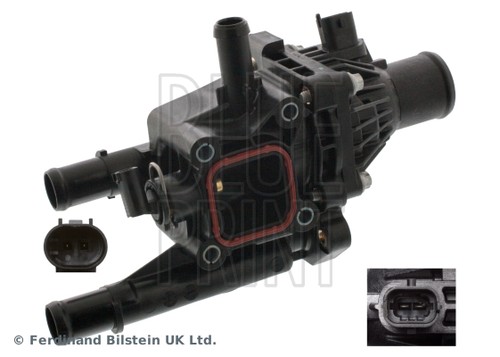 Thermostat housing blue - thermostat,