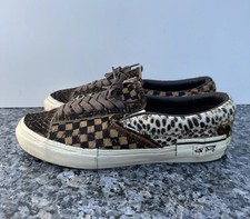 Damaged VANS VAULT SLIP-ON CAP LX Cut Paste Multi Pony-Hair Checkerboard Men 12