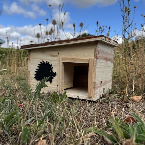 Wooden hedgehog house hogitat - hedgehog,