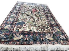 A WONDERFUL OLD HANDMADE TRADITIONAL PAKISTAN WOOL ON SILK RUG(186 x 122 cm)*