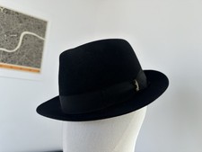 Borsalino Giacamo Men's Felt Fedora Hat 58cm Black