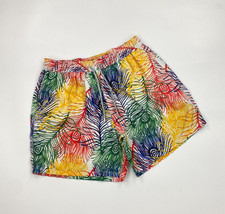 Men's White & Red Vilebrequin Swim Shorts Large L Peacock Mesh Lined Pockets A/B