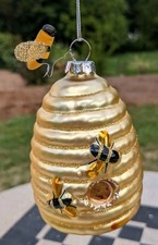 Beehive Bumble Bee Skep Glass