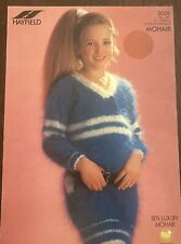 GIRLS & TEENAGE MOHAIR JUMPER DRESS 24”-34” VTG KNITTING PATTERN HAYFIELD 3028