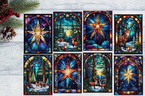 Christmas stained glass - 8,
