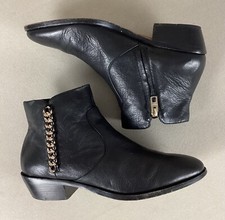 Coach Corine Leather Western Boots Booties Zip Closure Black Ladies’ Size US 10