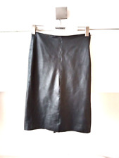 Zara Black 100% Soft Leather  Pencil Skirt Size S- UK 10 In Good Condition