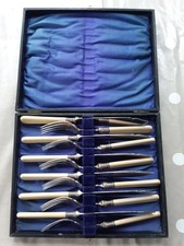 Electroplated Nickel Silver Cutlery Set, 12 Pieces, Boxed In Good Condition.