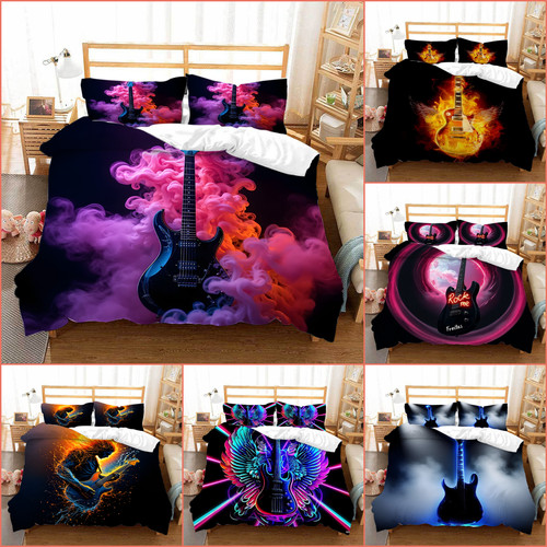 Vintage fiery guitar design - guitar,