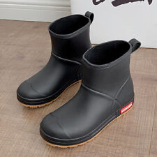 Rain Boots Waterproof Ankle Wellies Men Women Outdoor Slip On Shoes Wellington