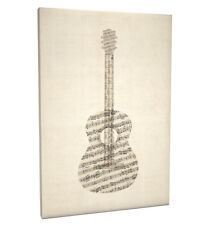 Acoustic Guitar Old Sheet Music Box Canvas and Poster Print (523)
