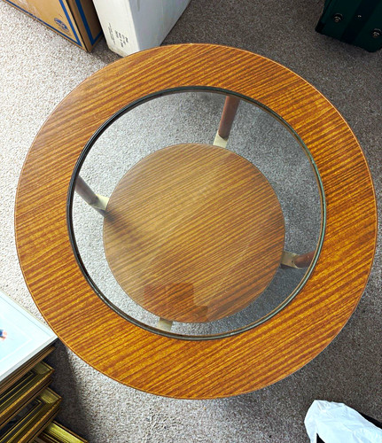 Vintage 1960s round wood - 1960s,