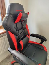 SONGMICS Gaming Chair with Armrests and Swivel Computer Desk