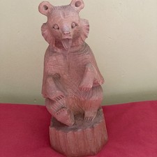 Carved Wooden Russian Folk Art Bear Approx  10” Tall