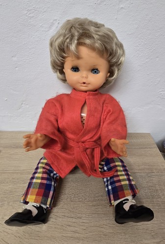 Old plastic doll - old,