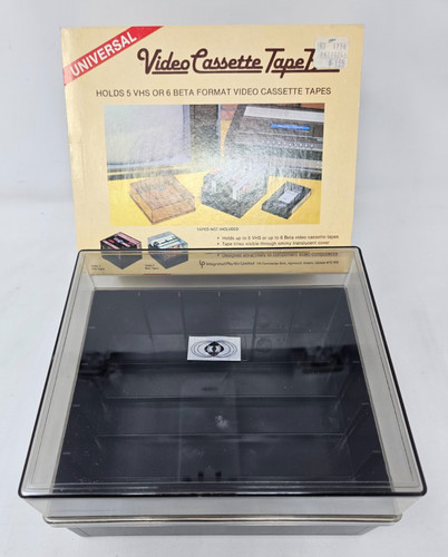 Video cassette box holds - -,