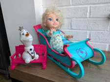 Disney Anna's Frozen Adventure Sleigh and Olaf 14" Doll with Sleigh Bed