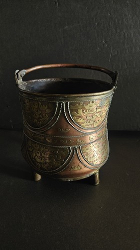 Antique hammered copper bucket - antique,