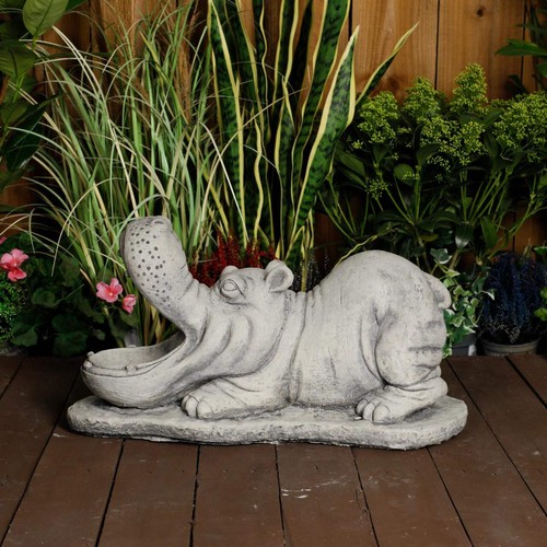 Stone cast large hippo - stone,
