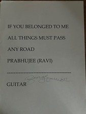 George Harrison Signed A4 Ravi