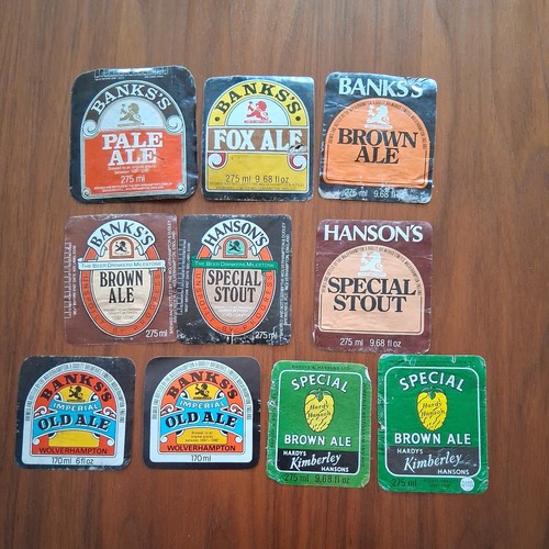 Beer bottle labels - 10, used