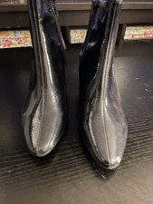  New M&S   Black Patent Ankle